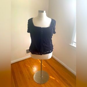 Venezia 18W Black lace blouse